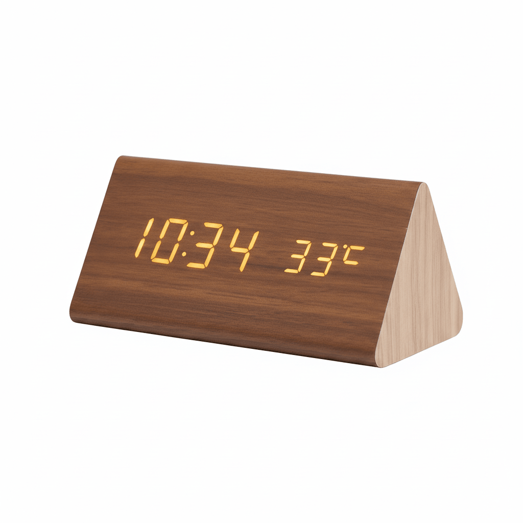 WOODSENSE – Montre en bois LED avec commande vocale pour une affichage du temps stylé