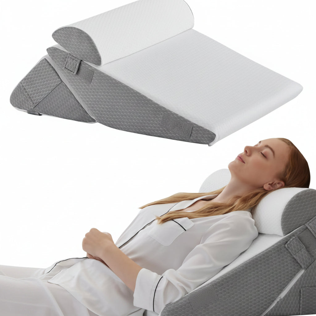 SLEEPLUXE - Oreiller Wedge Réglable pour Confort, Soutien & Élévation des Jambes