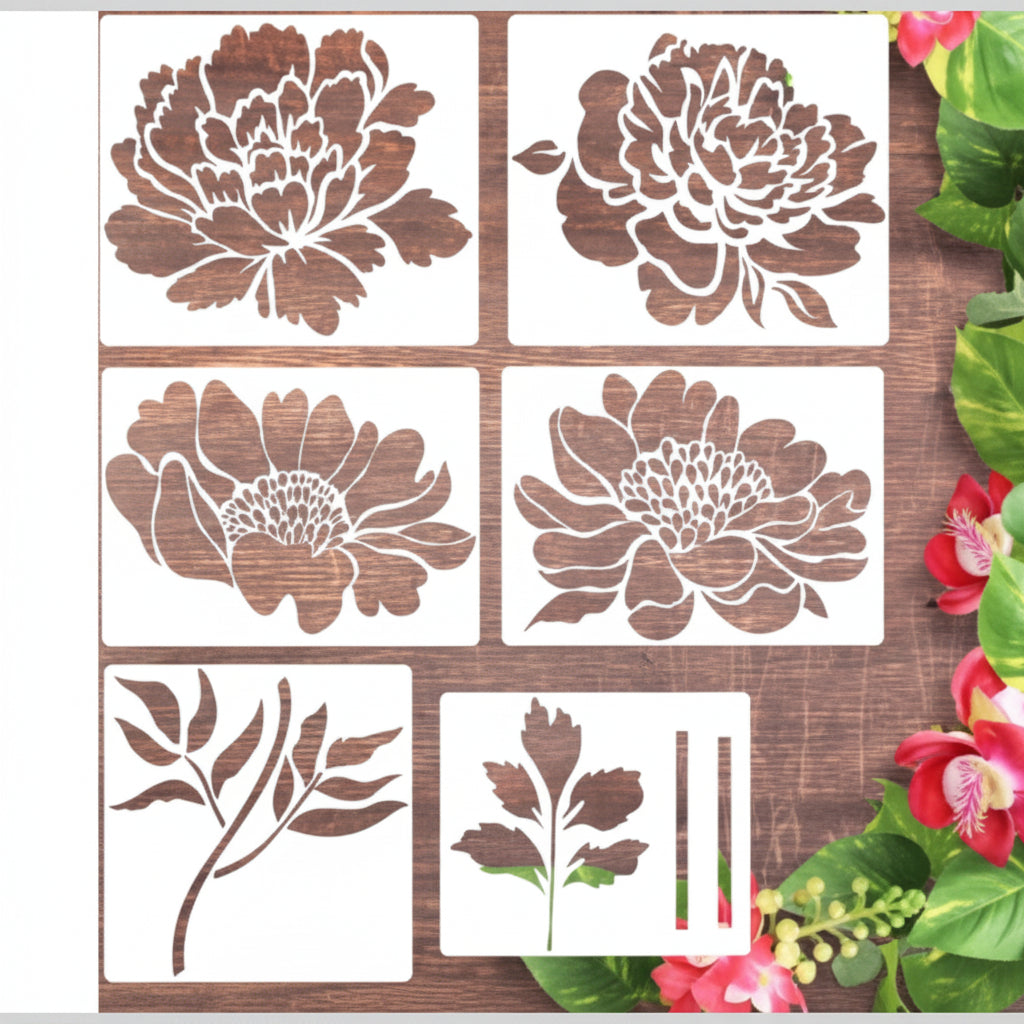 ARTIBLOOM – Ensemble de pochoirs floraux de 10 pièces pour des projets DIY créatifs