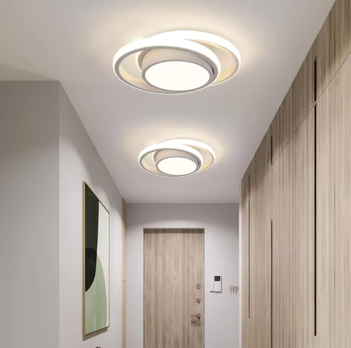 Lustre de plafond à double anneau élégant - Luminaire LED moderne