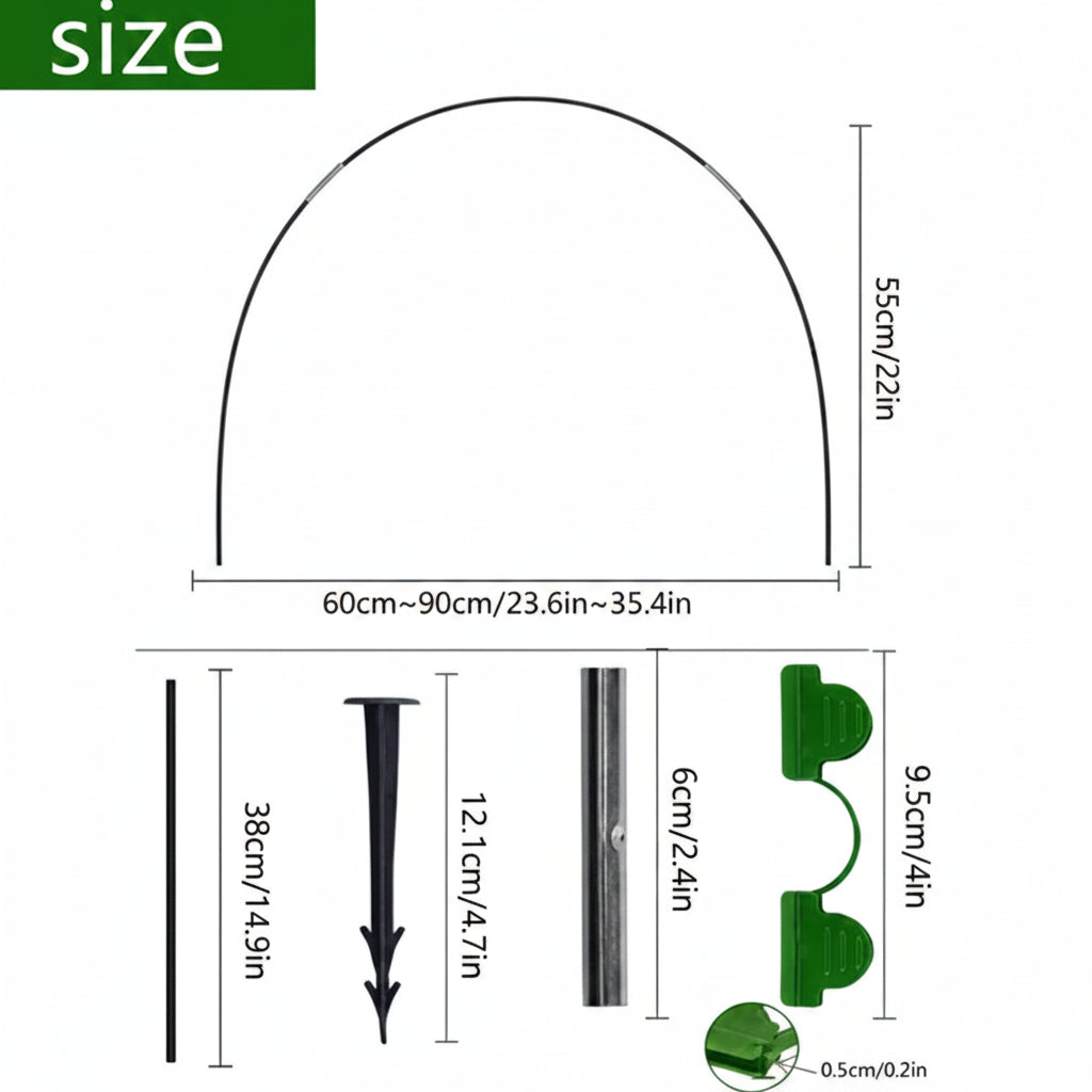 PLANTSHIELD - Tunnel de jardin en polyéthylène de 5 pièces avec cadre en fibre de verre robuste