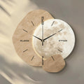 ECLIPSEWOOD - Horloge Murale en Bois Design avec Accents Dorés