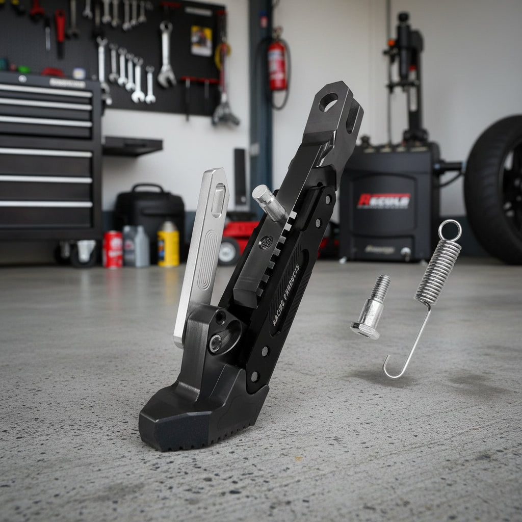 RIDERPRO - Support de béquille latérale en métal robuste pour moto, cadre de stationnement stable