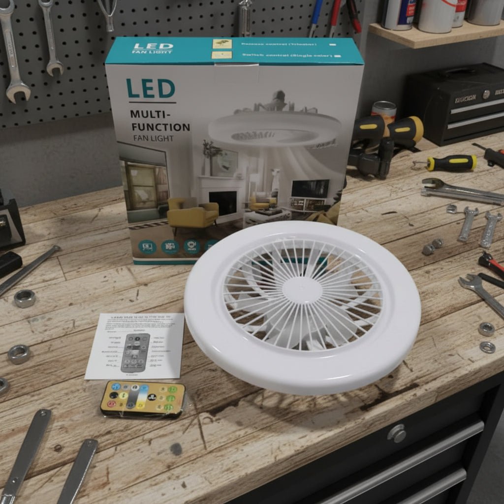 Ventilateur de plafond LED avec télécommande – installation facile sur douille E27
