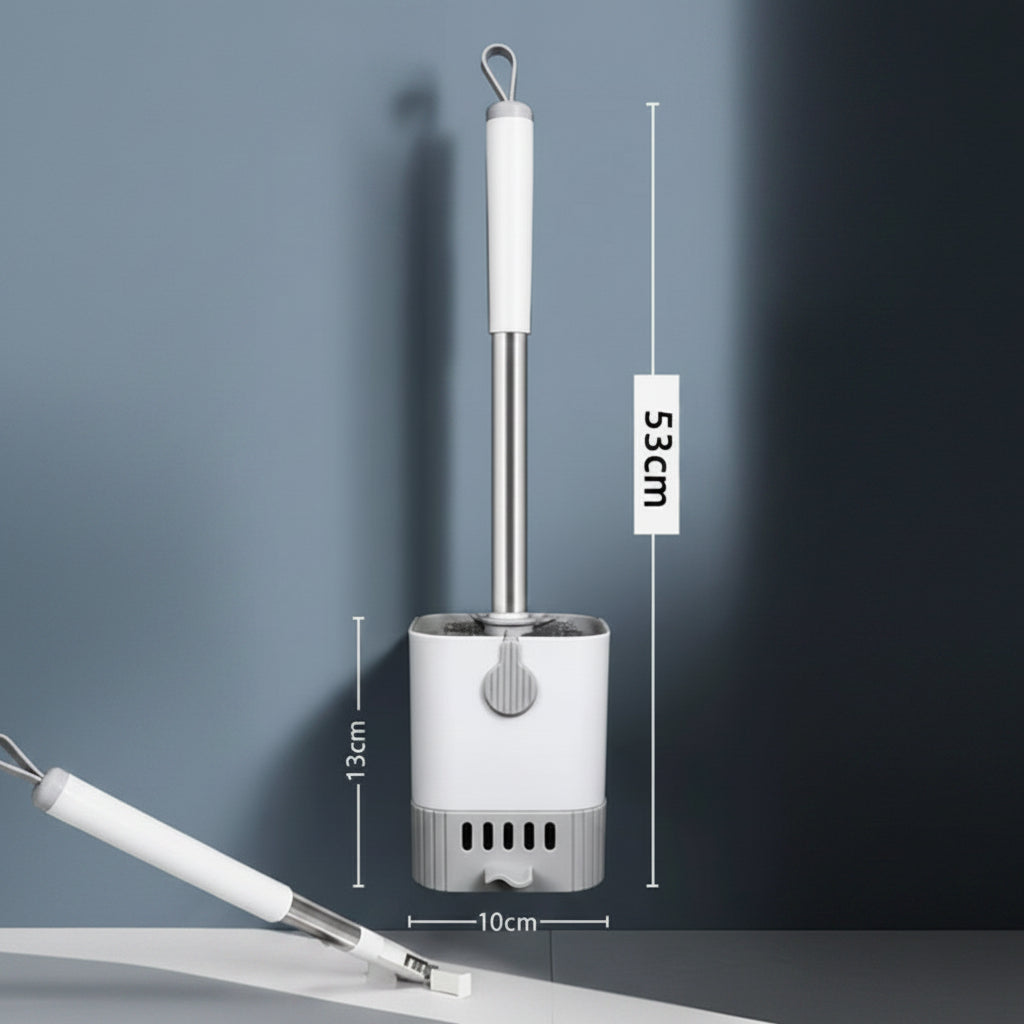 BRISTLEPRO - Brosse de Toilette à Long Manche & Support, Outil de Nettoyage Essentiel