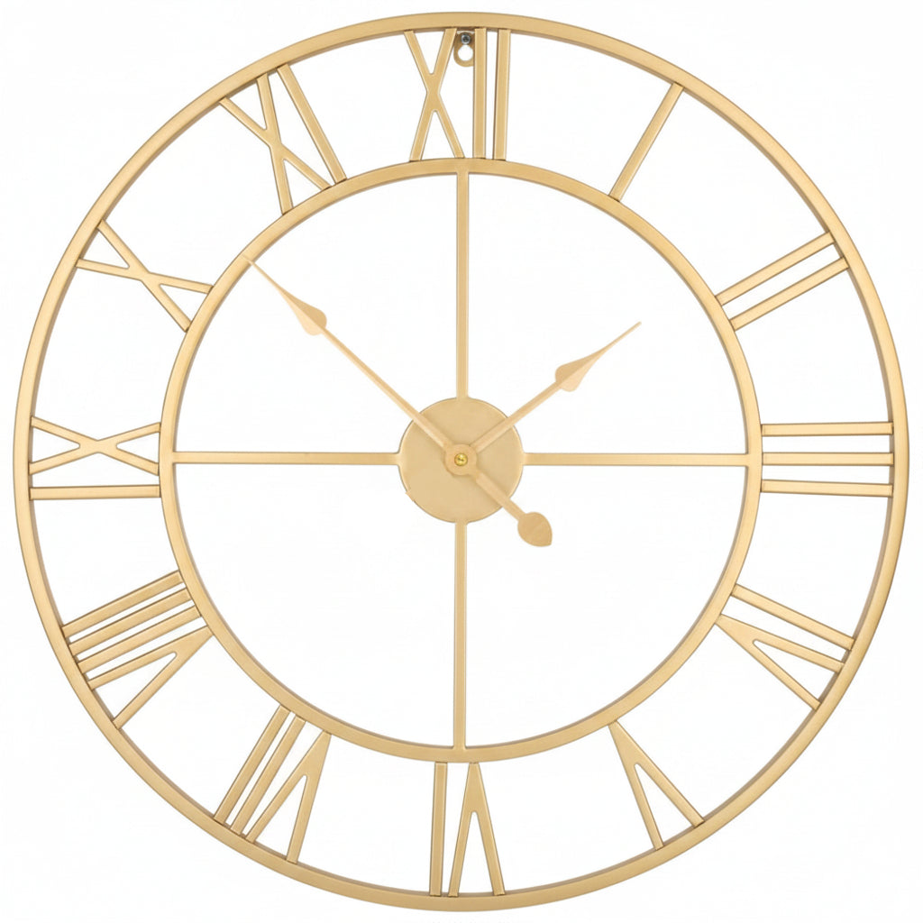 SERENETIME - Horloge Murale Ronde Vintage Silencieuse avec Cadre Métallique pour Chambre