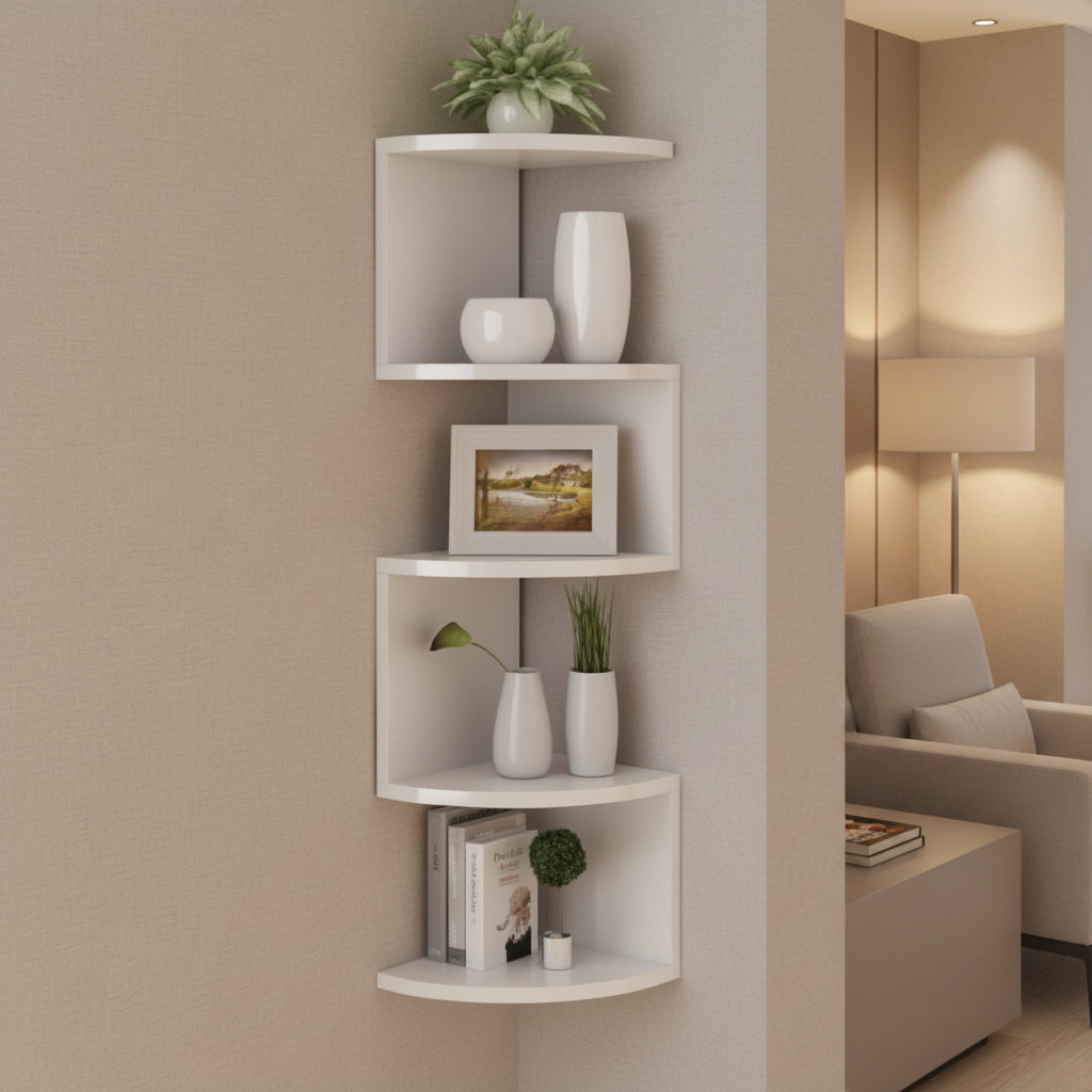 URBICOR – Étagère d'angle murale – Rangement compact au style moderne
