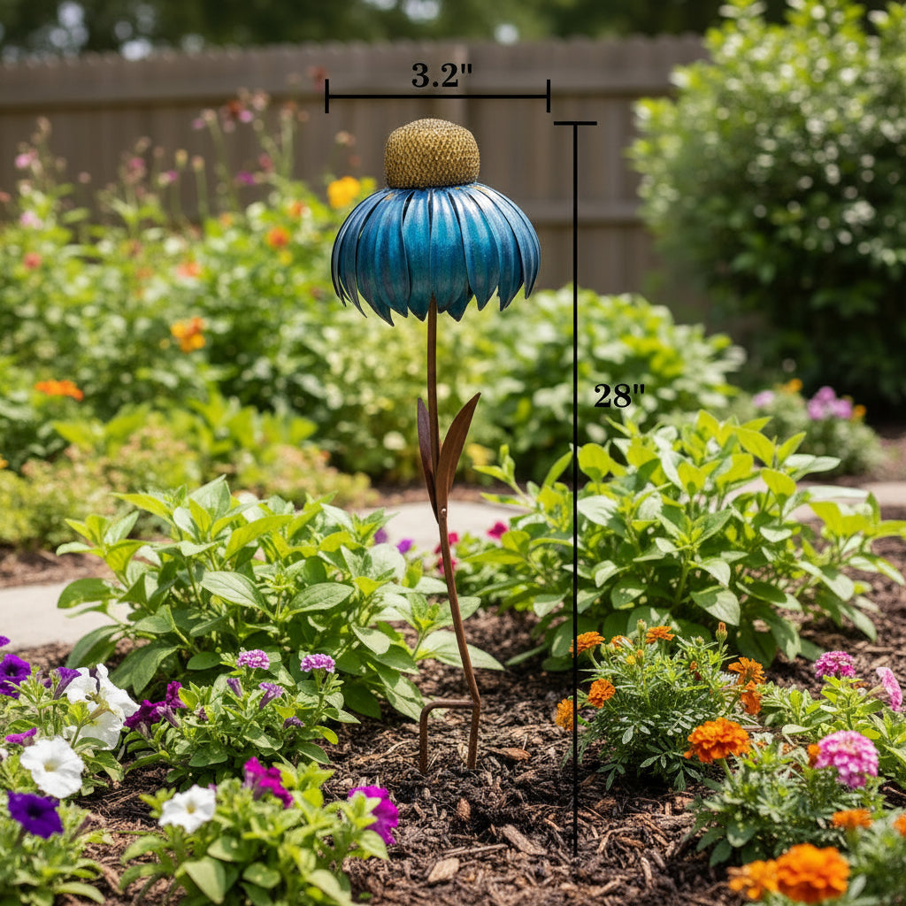 BIRDWORLD - Mangeoire à Oiseaux en Métal Coneflower, Design Durable et Résistant aux Intempéries
