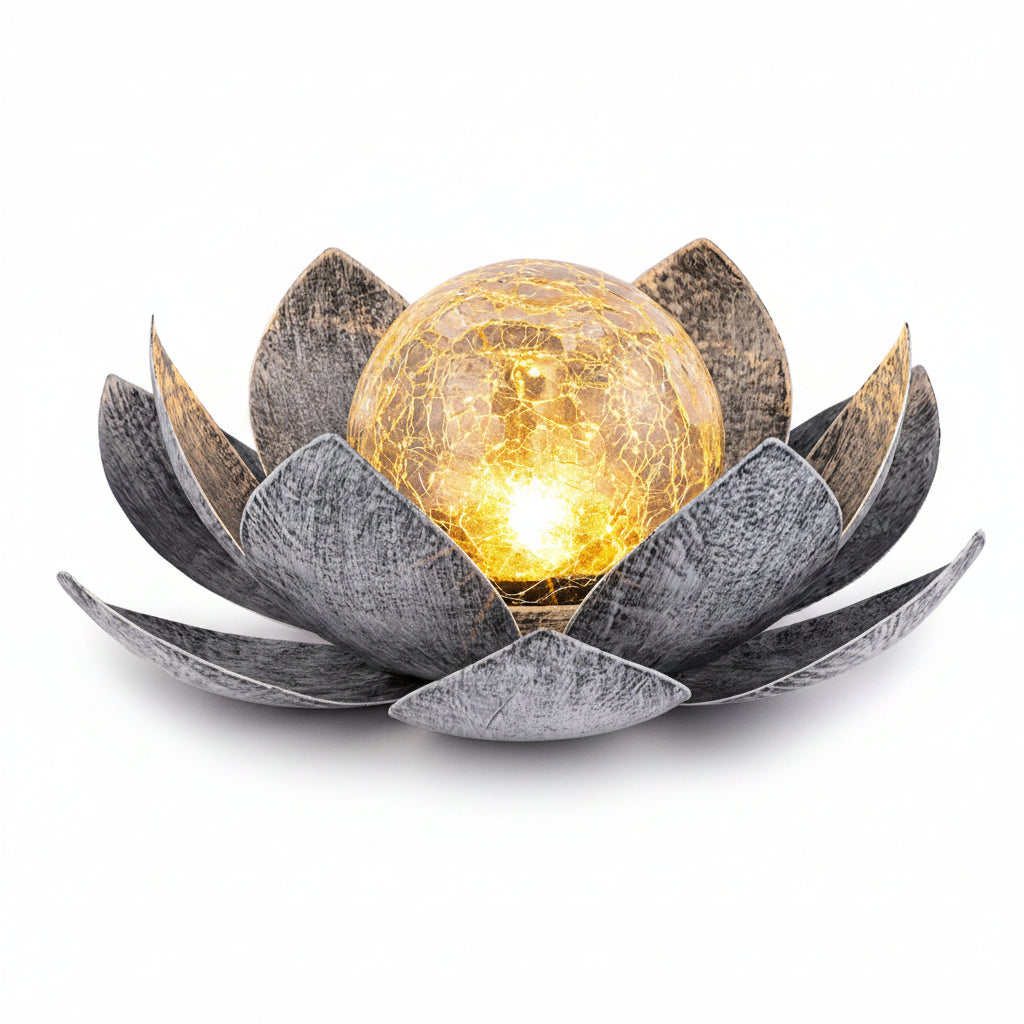 LOTUSRADIANCE – Lampe Lotus Solaire pour une Ambiance Extérieure Élégante