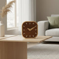 NATURCLOCK - Horloge carrée en bois fait main, fonctionnant sur batterie, pièce décorative
