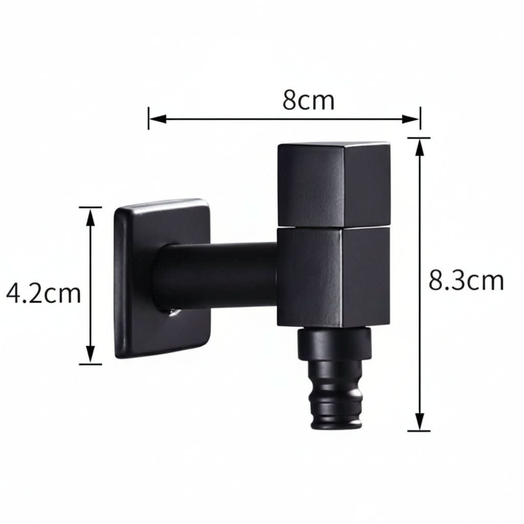 MATTEFLOW – Robinet mural noir pour cuisine, salle de bain et extérieur