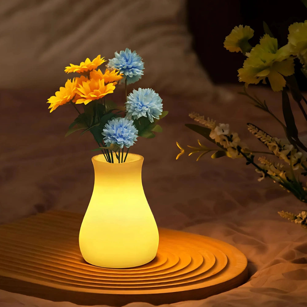 Lampe en forme de vase avec surface lisse rétroéclairée