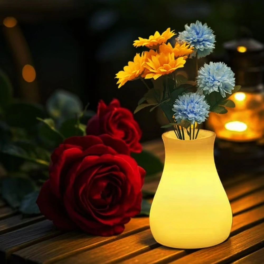 Lampe en forme de vase avec surface lisse rétroéclairée