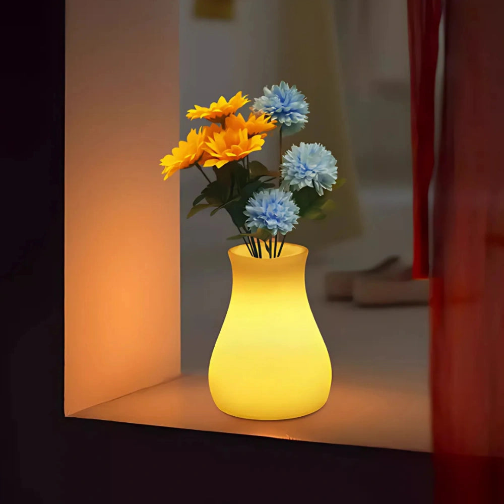 Lampe en forme de vase avec surface lisse rétroéclairée