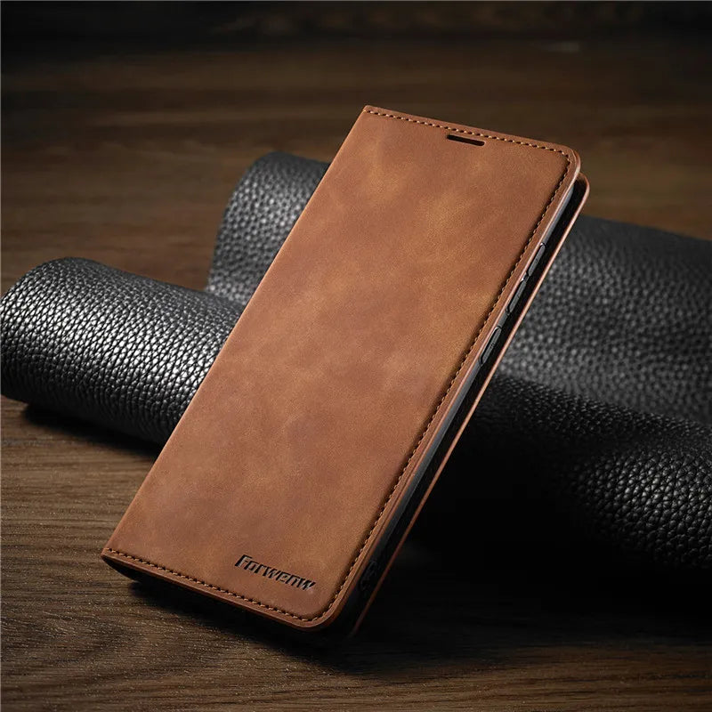 Coque iPhone : Étui en cuir magnétique pour une protection élégante