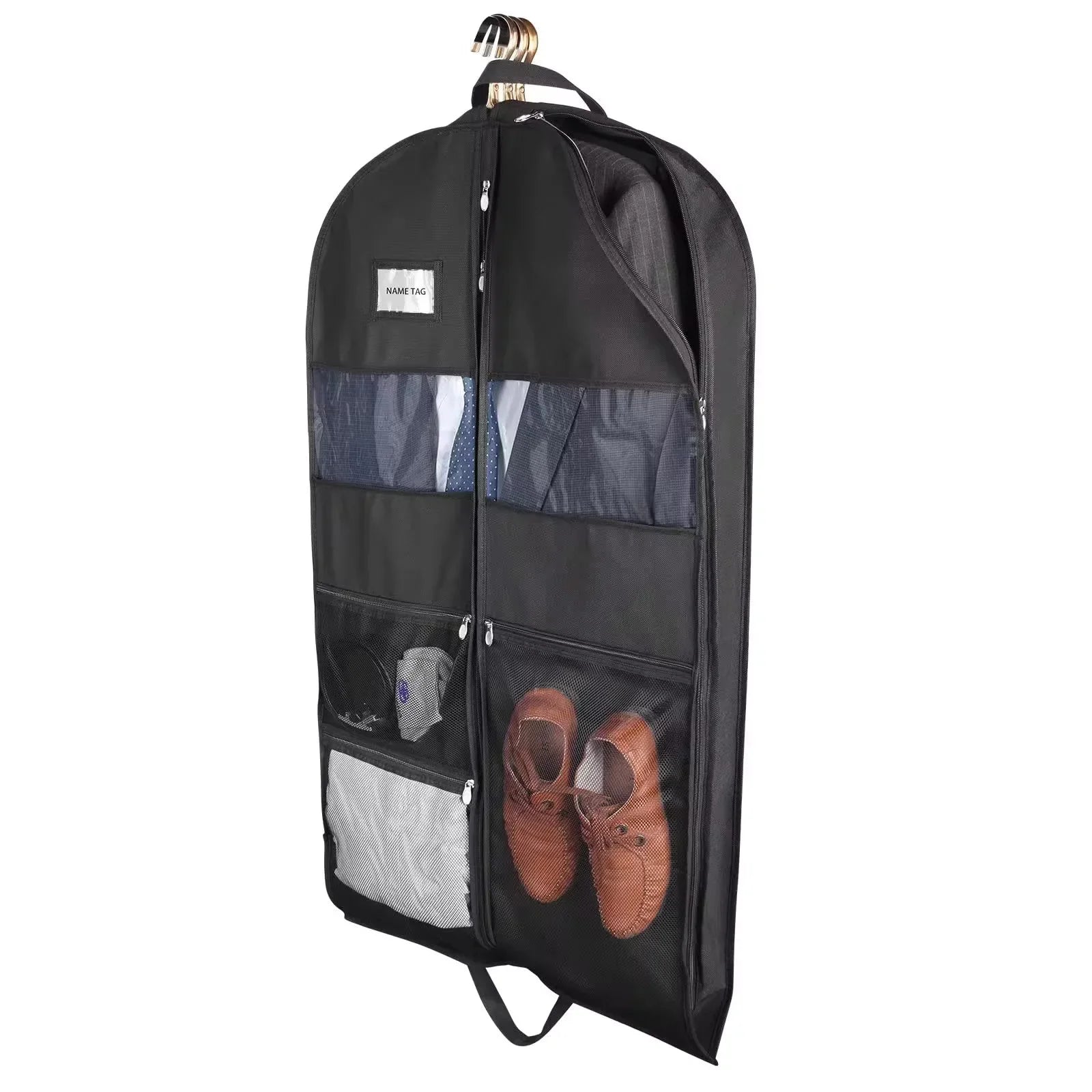 ReiseKleider Sac à vêtements pour voyages | Fermeture éclair double face & poches XXL | Respirant & Transparent | Organisateur de costume suspendu de 43 pouces
