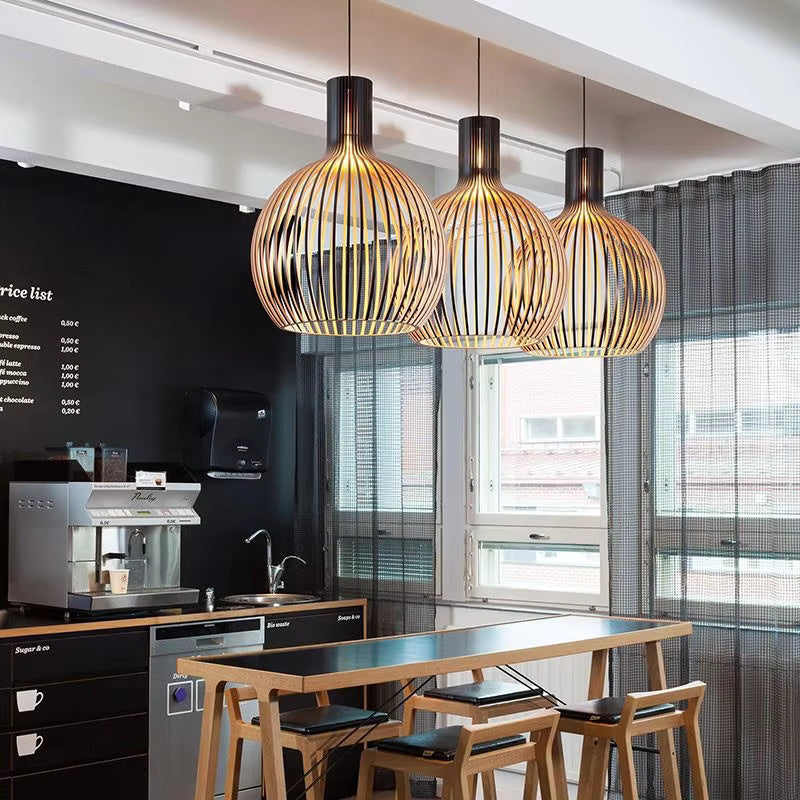 Suspension Natura Orb – Design en Bois Organique pour Intérieurs Chaleureux