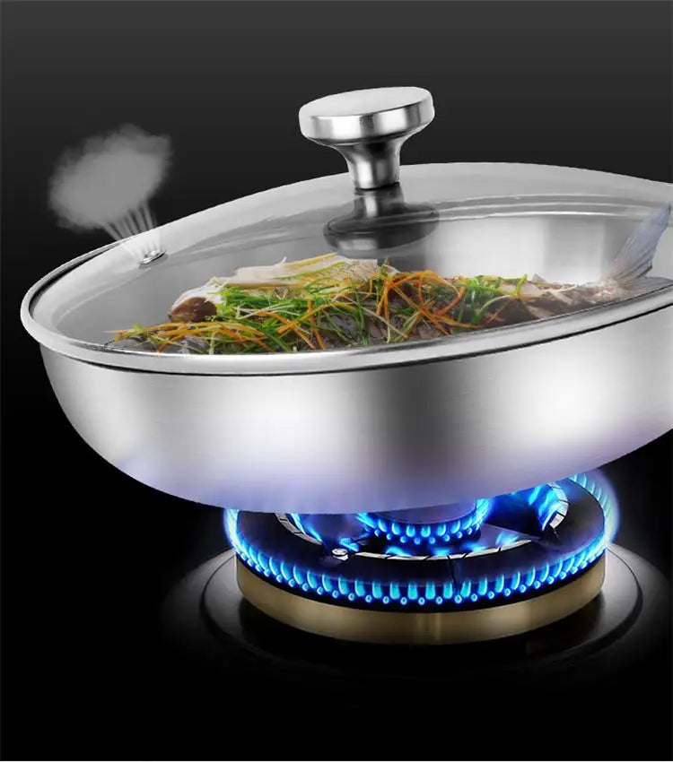Skanto | Poêle Professionnelle - Acier Inoxydable 304, Poêle & Casserole en Acier 5 couches de 2MM d'épaisseur
