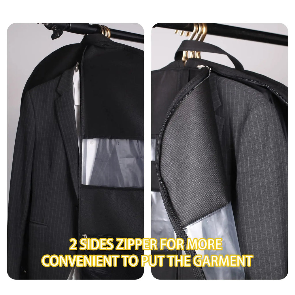 ReiseKleider Sac à vêtements pour voyages | Fermeture éclair double face & poches XXL | Respirant & Transparent | Organisateur de costume suspendu de 43 pouces