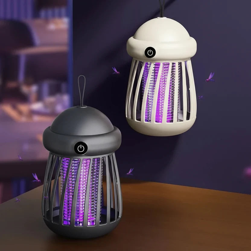 Lampe UV anti-moustiques avec grille électrique 3000V – rechargeable