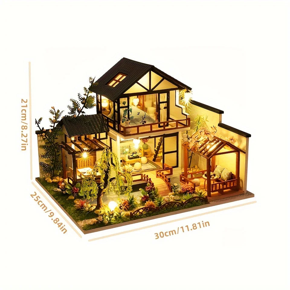 Minvella | Maison en bois miniature à faire soi-même | Kit de construction 3D à assembler soi-même | Kit créatif pour adolescents et adultes | Idée cadeau parfaite