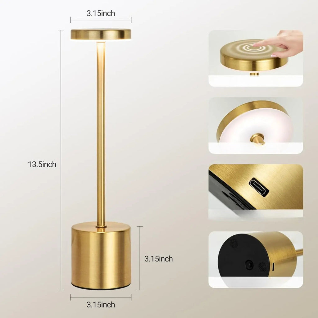 Lampe de table LED rechargeable à toucher