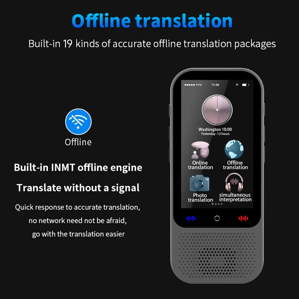 Appareil portable de traduction de langues avec 138 langues et support hors ligne