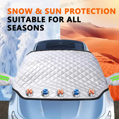 FrostGuard Pro | Couverture de pare-brise 5 couches | Magnétique & Résistante au vent | Protection complète contre le gel