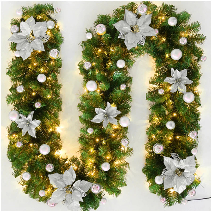Luminarae | Guirlande de Noël 2,7 m | Avec éclairage LED & branches de sapin | Pour cheminée, rampe d'escalier & décoration de porte | 5 couleurs
