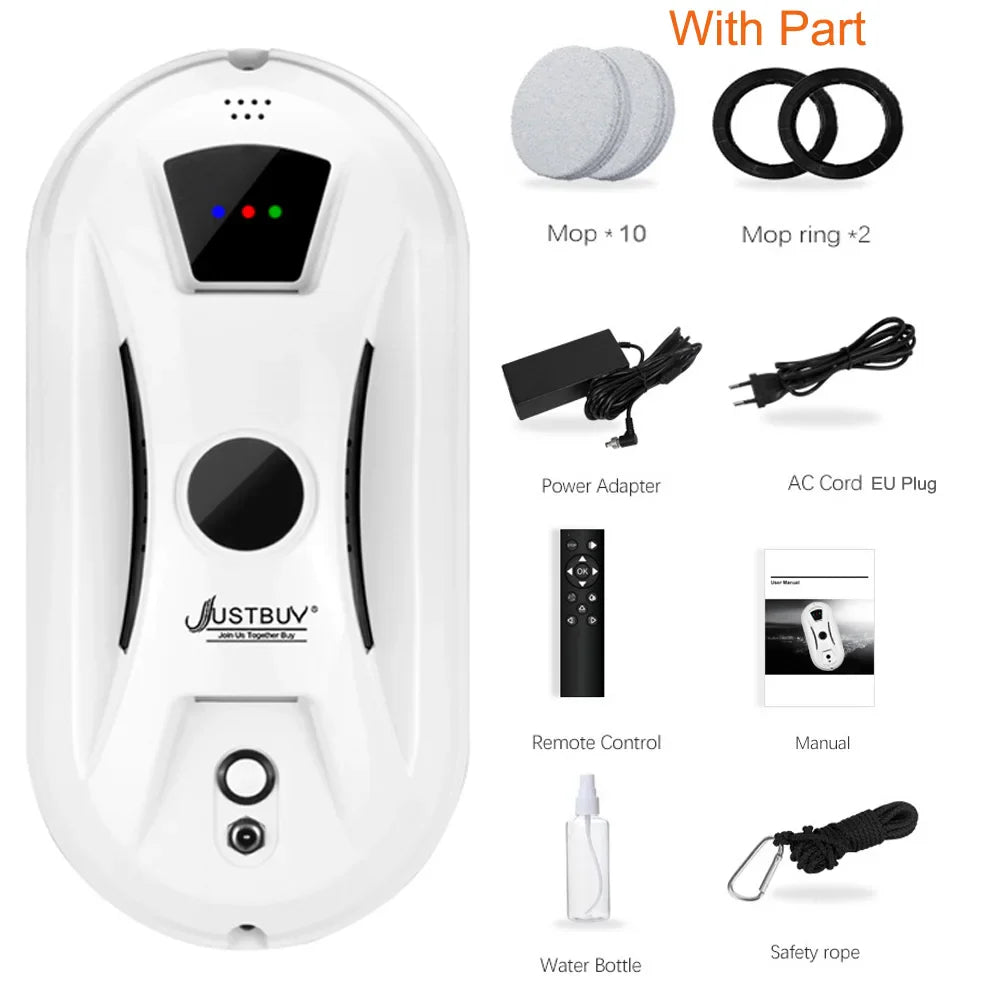 Robot de nettoyage de fenêtres Glasheld | 5600Pa de puissance d'aspiration | Sûr & Efficace | Avec télécommande & cordon de sécurité