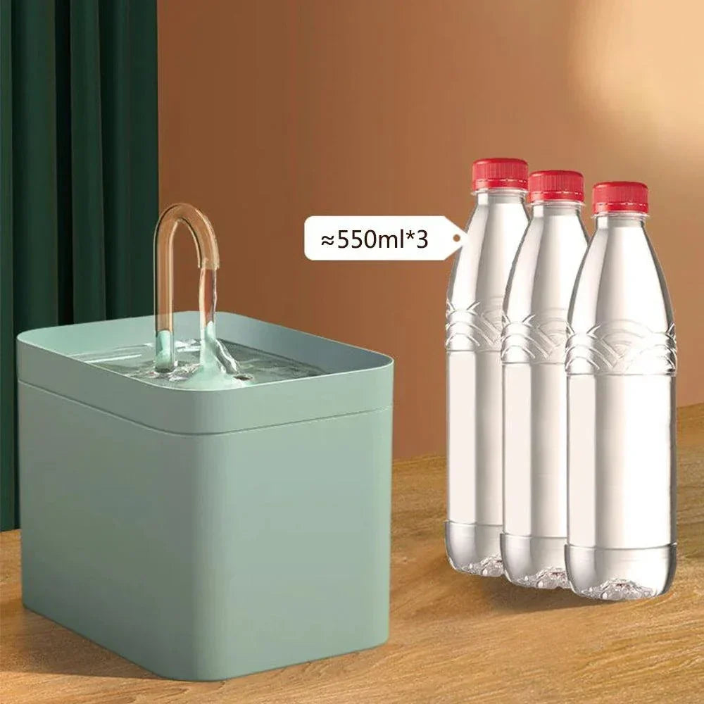 Fontaine à eau ultra-silencieuse pour animaux de compagnie avec filtration intelligente – 1,5 l en acier inoxydable