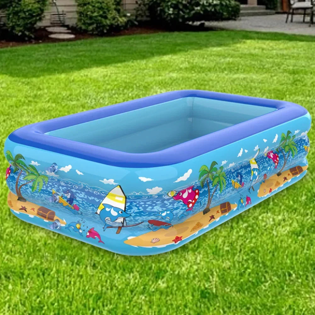 Luftolino Piscine Gonflable pour Enfants | 110–180 cm | PVC Extra Épais | Design Cartoon pour Jardin & Balcon