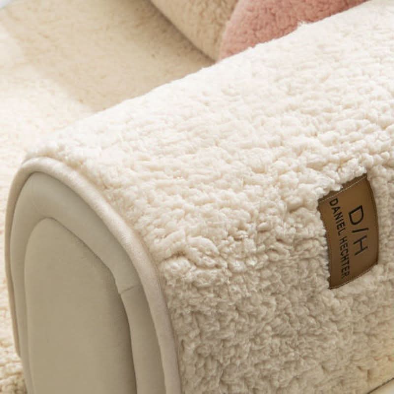 Housse de canapé en cachemire d'agneau ultra douce – Effet peluche et antidérapante