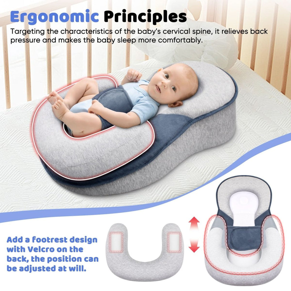 NESTLENAP Coussin pour Bébé – Coussin Ergonomique pour un Sommeil Sûr des Bébés