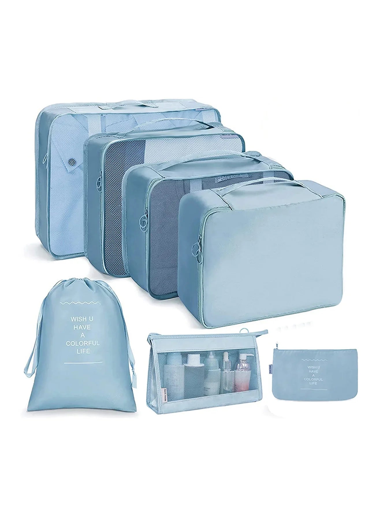 PackWunder Set d'Organisateurs de Voyage 7/8/9/10 pièces | Organisateurs de valise pliables | Pour vêtements, chaussures & accessoires