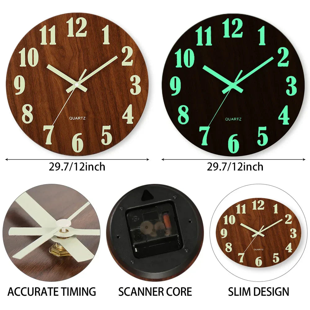 Montre Murale Luminescente - Élégante et Pratique