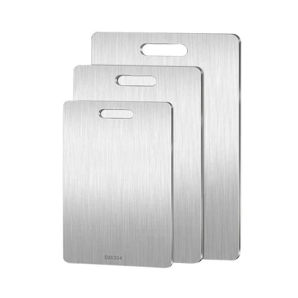 Skanto | Planche à découper en acier inoxydable 316 – Planche à découper épaisse et double face pour cuisine, usage domestique et pétrissage de pâte