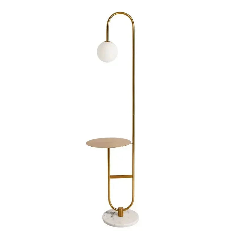 Lampe sur pied moderne avec table d'appoint intégrée
