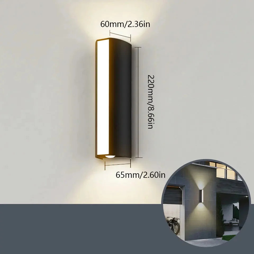 Applique LED étroite pour l'extérieur