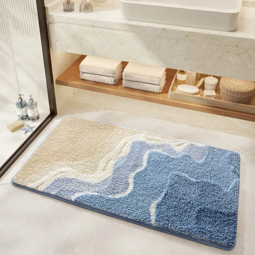 Tapis de Bain Motif Empreinte de Plage