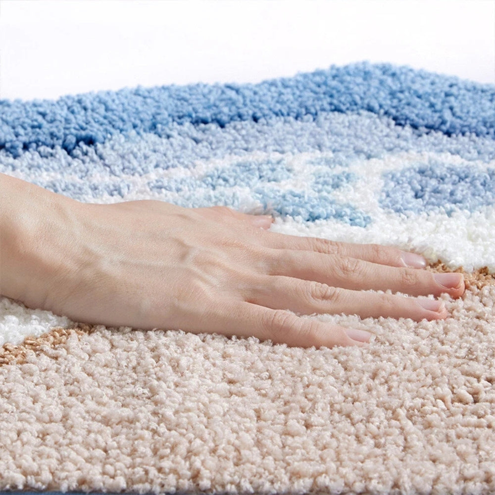 Tapis de Bain Motif Empreinte de Plage