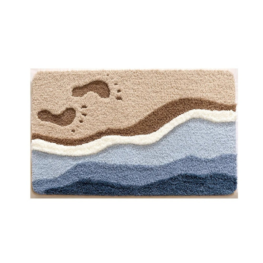 Tapis de Bain Motif Empreinte de Plage
