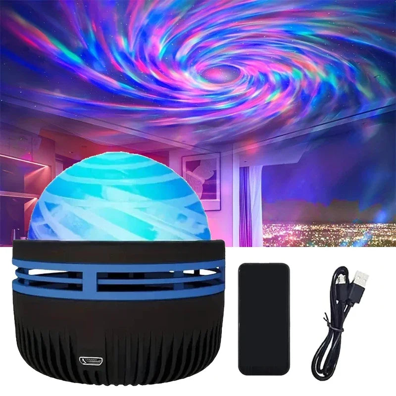 Polariva Projecteur d'Aurore Boréale | Synchronisation Musicale & Télécommande | Lumière Ambiante RGB | Chargement USB | 7,8×7,8×8,7 cm