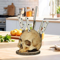 Porte-couteaux tête de mort gothique