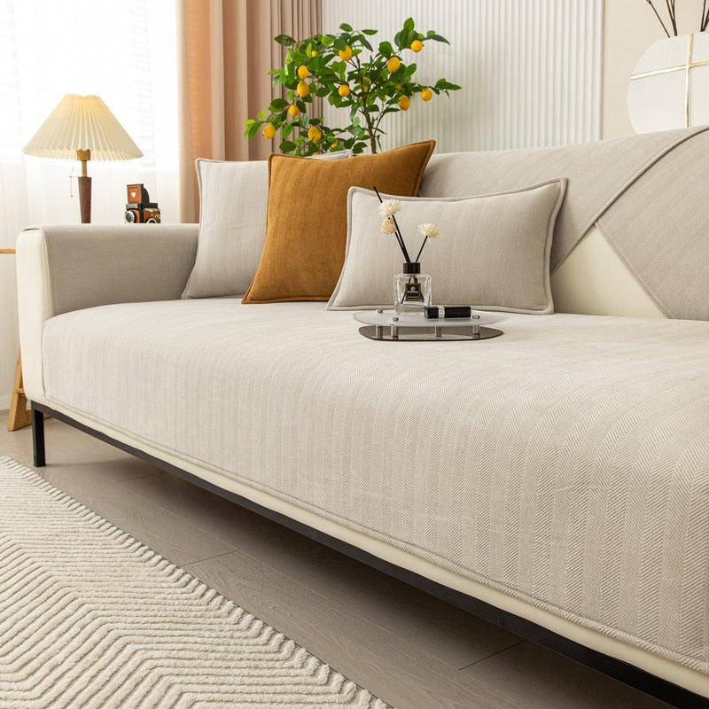 Housse de canapé en tissu chenille