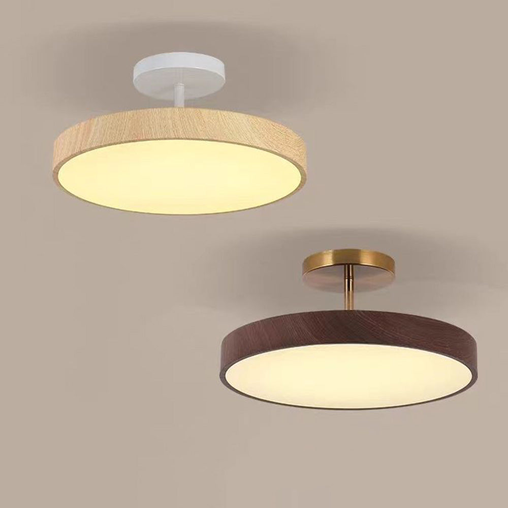 Fjell – Lampe de plafond scandinave avec effet bois et cadre doré