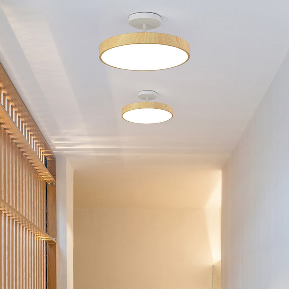 Fjell – Lampe de plafond scandinave avec effet bois et cadre doré