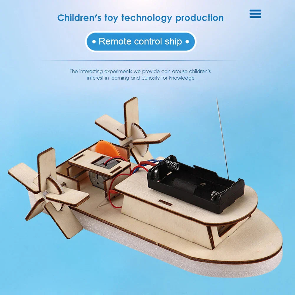 Bateau Éducatif en Bois DIY – Construisez Votre Propre Bateau Jouet Électrique