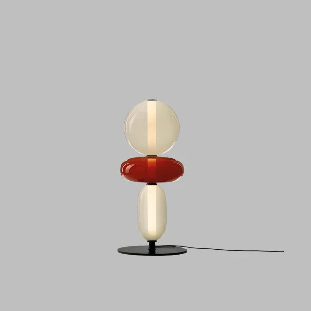 Lampe sur pied designer avec détails colorés