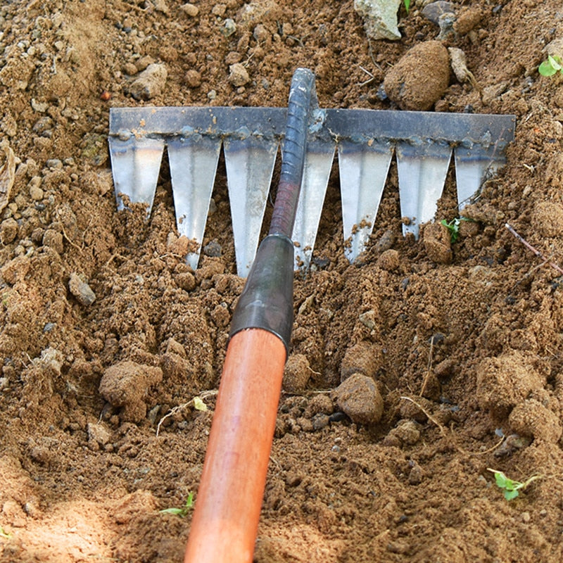 SoilMaster™ | Hoe de jardin en acier au carbone – Dents aiguisées pour désherbage et aération du sol